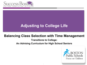 Adjusting to College Life Balancing Class Selection with Time