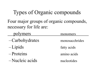 Types of Organic compounds