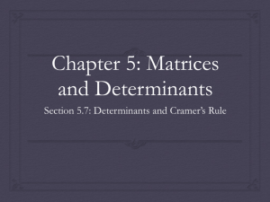 Chapter 5: Matrices and Determinants