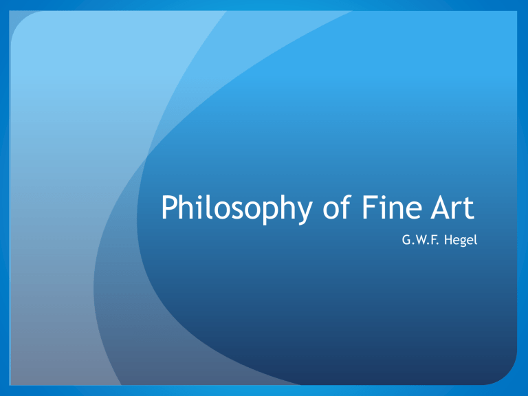 Philosophy Of Fine Art