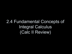 2.4 Fundamental Concepts of Integral Calculus