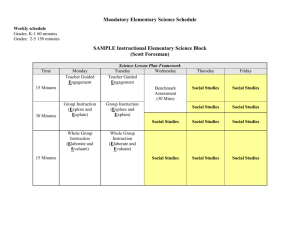 Elementary Science Schedule & 5 E's Lesson Template