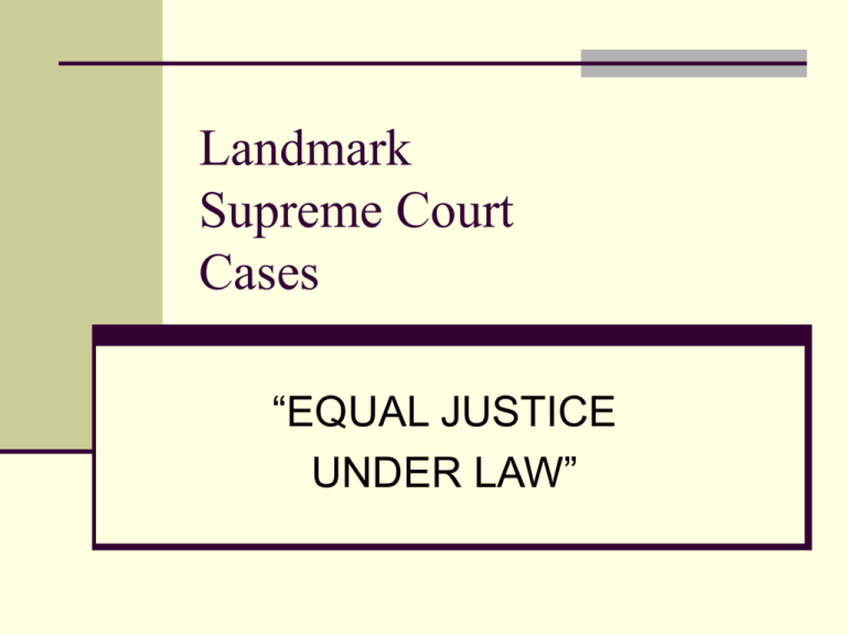 Landmark Supreme Court Cases