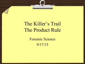 9/17 The Killer's Trail, Product Rule