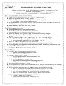 APCOGO/Spring 2013 Unit 5 – Mexico Study Guide/Possible FRQ's