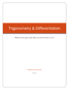 Trigonometry & Differentiation