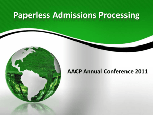 Paperless Admissions Processing