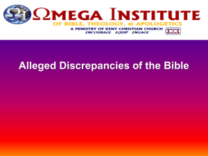 Alleged Discrepancies of the Bible Slide Show