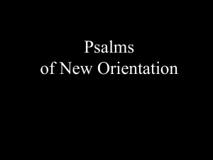 Psalms of New Orientation