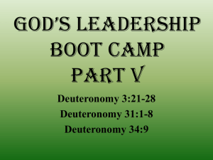 God's Leadership Boot Camp Part V