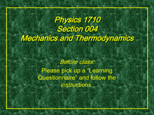 Physics 1710 Chapter 1 Measurement