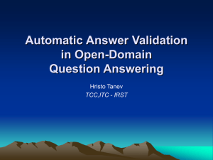 Automatic Answer Validation