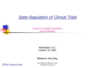 State Regulation of Clinical Research