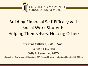 Building Financial Self-Efficacy with Social Work Students