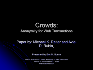 Crowds: Anonymity for Web Transactions