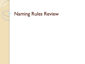 Naming Rules Review - Westgate Mennonite Collegiate
