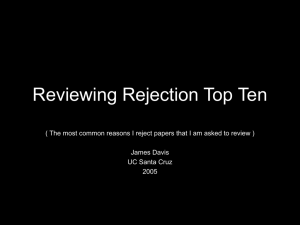 Reviewing Rejection Top Ten