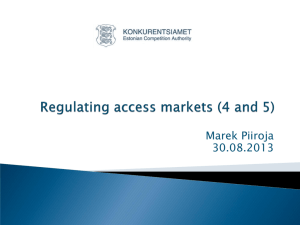 Regulating access markets (4 and 5)