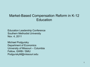 Market-Based Pay Reform for Public School Teachers