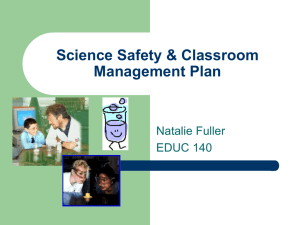 Science Safety & Classroom Management Plan