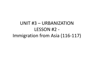 Lesson 3-2 Immigration from Asia