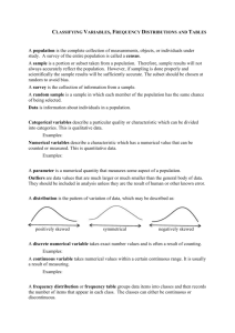 Classifying Variables, Frequency Distributions and Tables - nwss