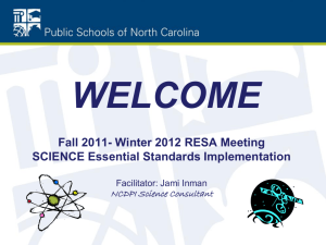 RESA Fall 2011-Winter 2012 - NC Science Wiki