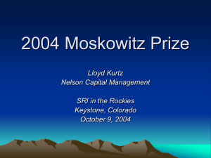 Moskowitz Prize Winning Study Orlitzky, Marc, Frank L. Schmidt, and