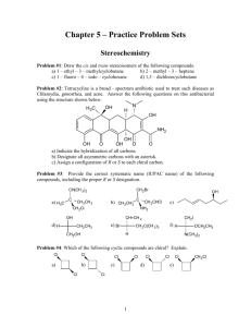 Chapter 5 – Practice Problem Sets Stereochemistry