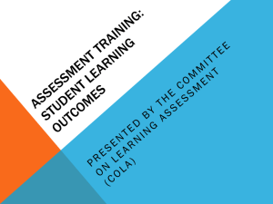 Assessment Training: Student Learning Outcomes
