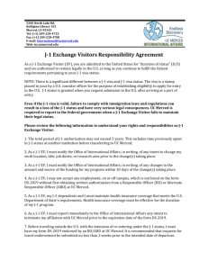 J-1 Exchange Visitors Responsibility Agreement