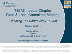 TEI MN Oct 2014 - Handling Tax Controversy To Win