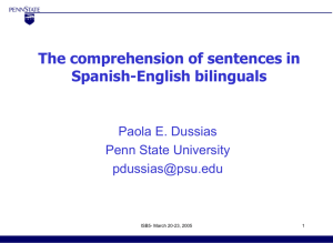 The comprehension of sentences in Spanish