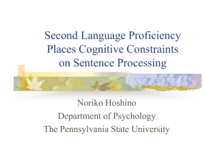 Second language proficiency places cognitive constraints on