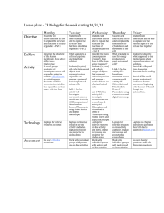 Lesson plans – CP Biology for the week starting 10/31/11 Monday