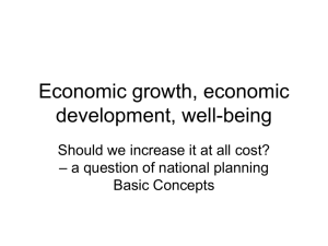 Economic growth, economic development, well