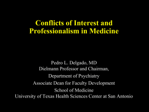 Conflicts of Interest and Professionalism in