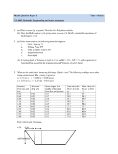 Model Question Paper-Hydraulic Engineering Water Resources