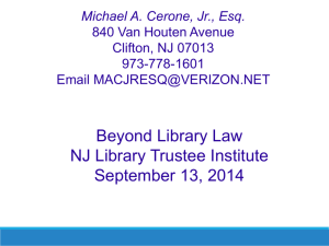 Beyond Library Law - New Jersey State Library