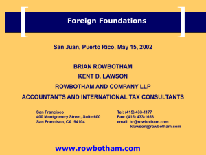 Foreign Foundations - Rowbotham & Company LLP