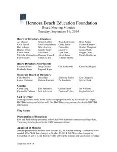 September 16, 2014 Meeting - Hermosa Beach Education Foundation