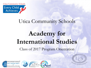 UAIS Informational - Utica Academy for International Studies
