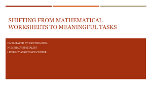 Shifting From Worksheets to Meaningful Tasks