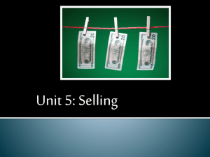 Unit 5: Selling