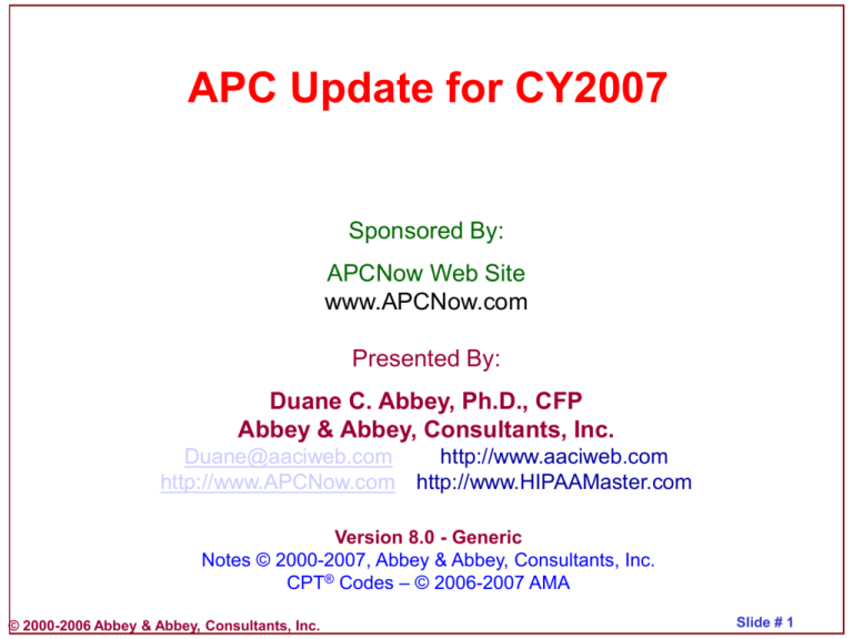 powerpoints-from-apc-2007-update-workshop