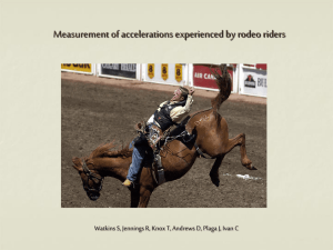 Measurement of accelerations experienced by rodeo riders