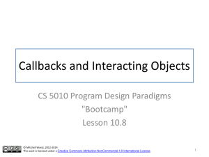 Lesson 10.8 Callbacks and Interacting Objects