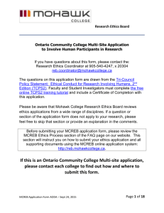 MCREB - Common Ontario College REB Application