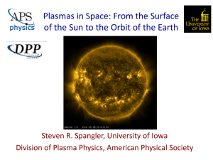 Plasmas in Space: From the Surface of the Sun to the Orbit of the Earth