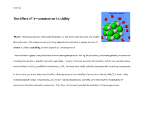The Effect of Temperature on Solubility - Varga